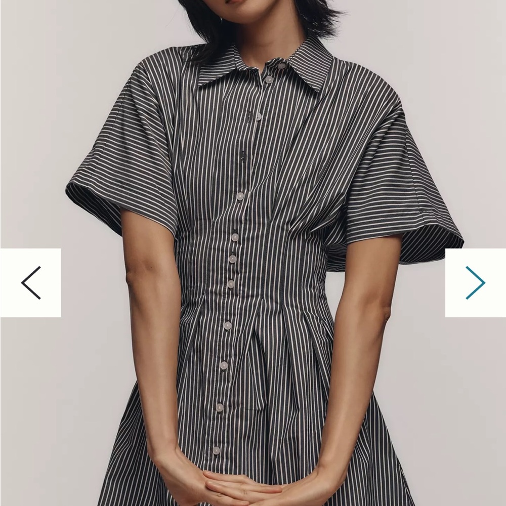 Anthropologie Black and White Mini Dress